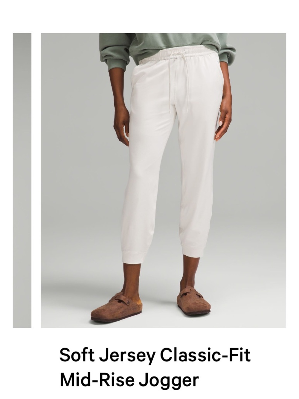 Lululemon Soft Jersey Classic-Fit Mid-Rise Jogger
Heathered Bone/Light Ivory 12